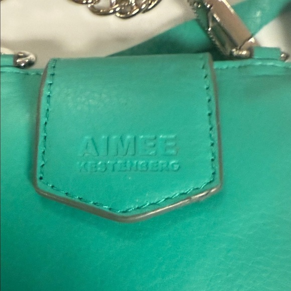 Aimee Kestenberg Turquoise/Teal cellphone crossbody Bag with Silver Accents NWOT - Picture 2 of 9